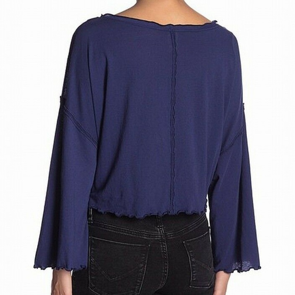 NWT Free People Bird Gang Crop Top Bell Sleeve - Picture 2 of 8